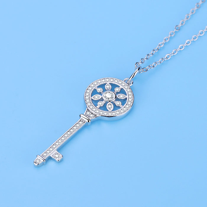 Wholesale Copper Plating Platinum Key Necklace JDC-NE-QLX020