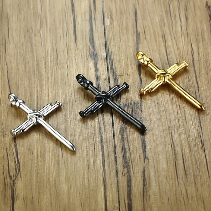 Wholesale Nail Cross Men's Pendant Personality Men's Necklace JDC-NE-PanX002