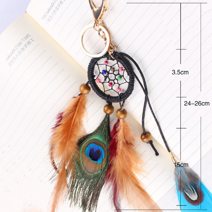 Wholesale Keychains For Backpacks New Keychain Decorative Dream Catcher Small Pendant MOQ≥2 JDC-KC-BGN001