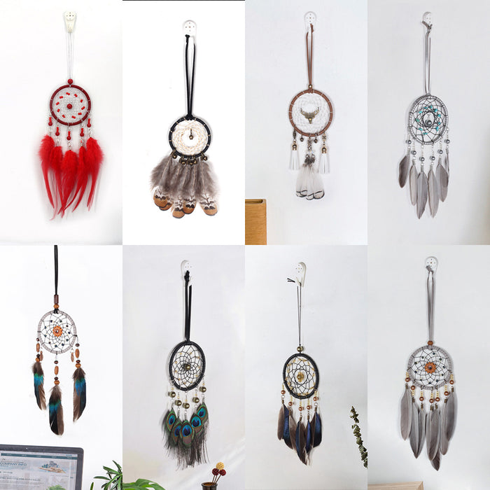 Jewelry WholesaleWholesale Feather Cotton Wire Iron Hoop Dreamcatcher JDC-DC-BGN005 Dreamcatcher 布谷鸟 %variant_option1% %variant_option2% %variant_option3%  Factory Price JoyasDeChina Joyas De China