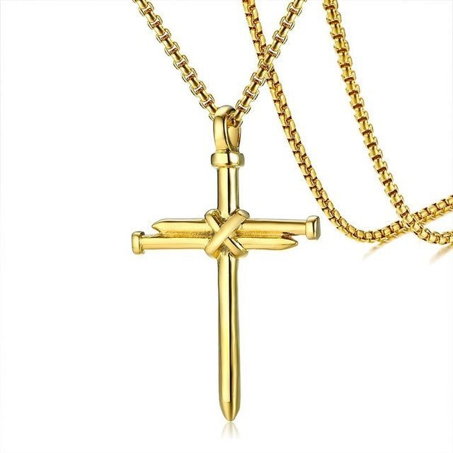 Wholesale Nail Cross Men's Pendant Personality Men's Necklace JDC-NE-PanX002