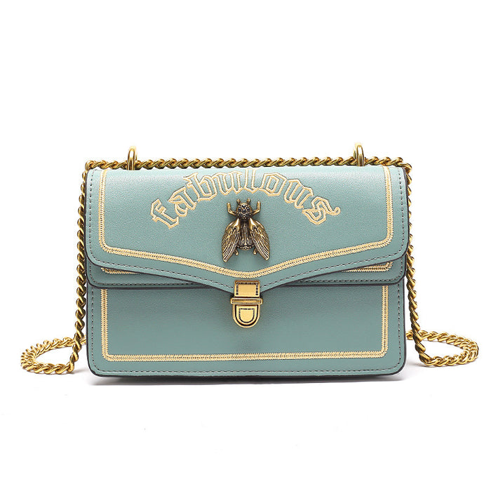 Wholesale Shoulder Bag PU Small Bee Shoulder Crossbody Embroidery Lock Small Square Bag JDC-SD-Anmo004