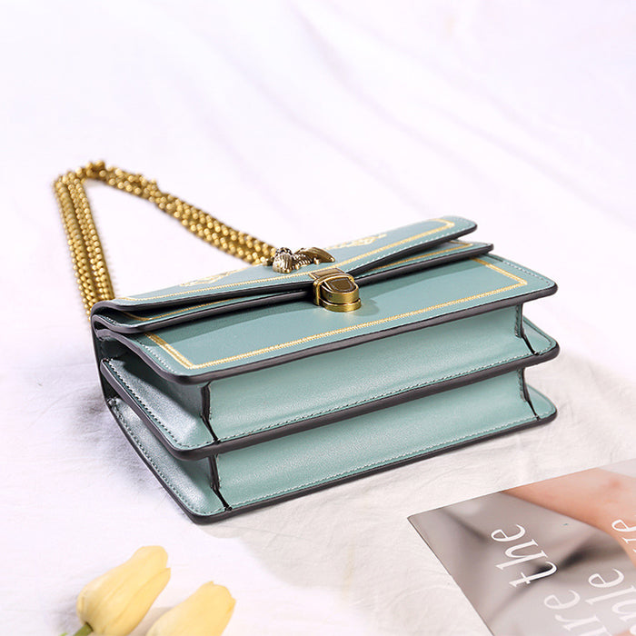 Wholesale Shoulder Bag PU Small Bee Shoulder Crossbody Embroidery Lock Small Square Bag JDC-SD-Anmo004