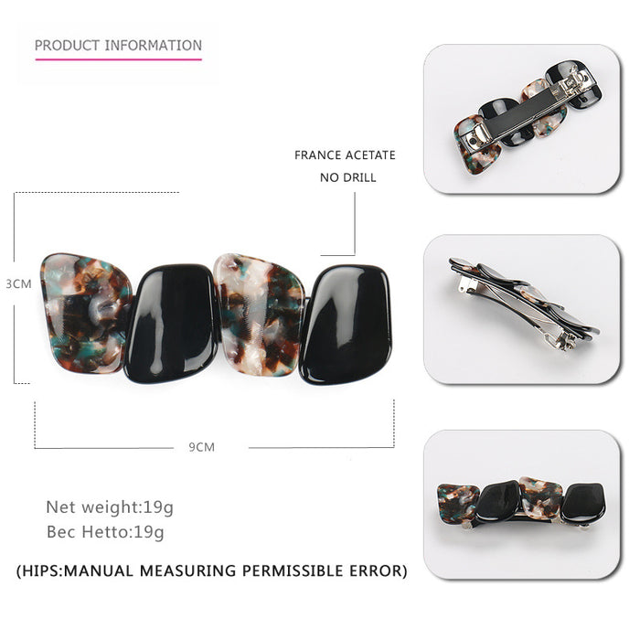 Wholesale Hair Clips Acetate Sheet Oval Horizontal Clips JDC-HC-jinhe016