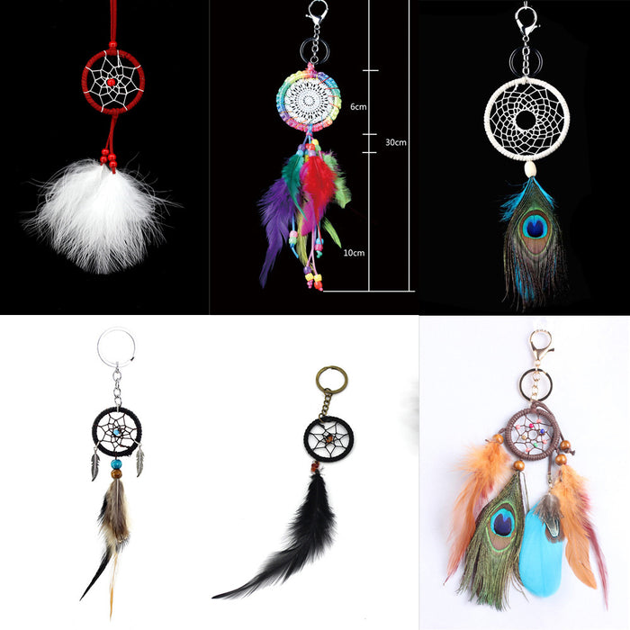 Wholesale Keychains For Backpacks New Keychain Decorative Dream Catcher Small Pendant MOQ≥2 JDC-KC-BGN001