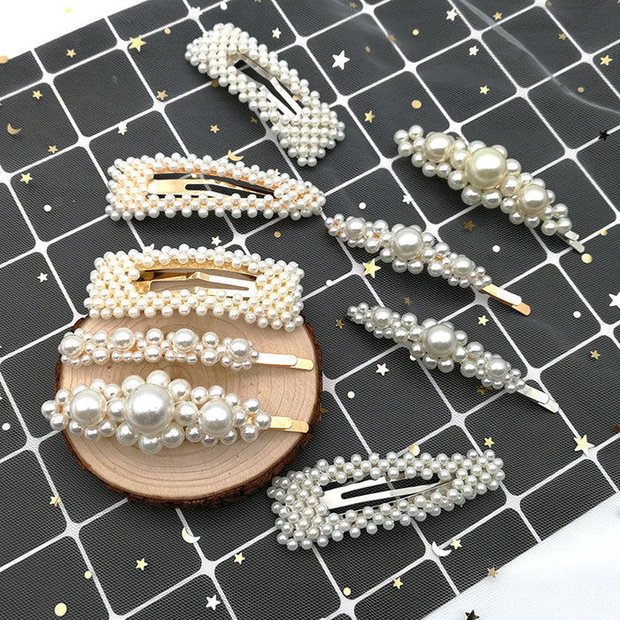 Wholesale ins pearl hair clip adult side card elegant top clip JDC-HC-ShaoK006