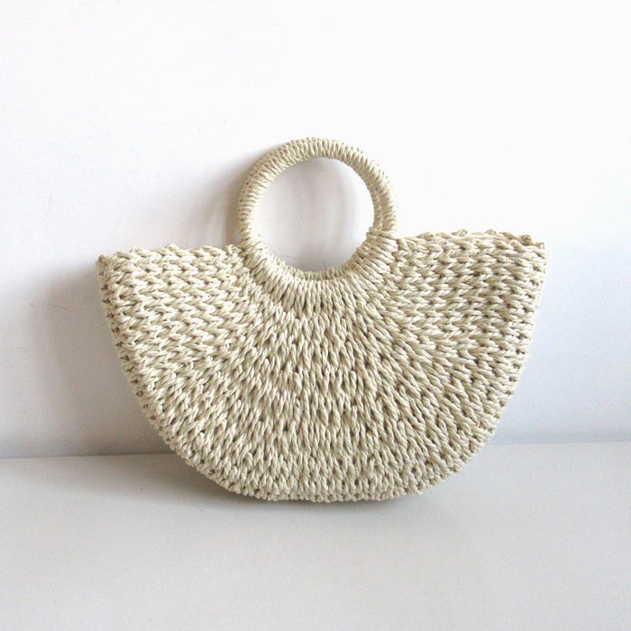 Jewelry WholesaleWholesale Simple Solid Color Woven Bag Retro Style Casual Beach Bag JDC-BB-DeR008 Beach Bag DeR %variant_option1% %variant_option2% %variant_option3%  Factory Price JoyasDeChina Joyas De China