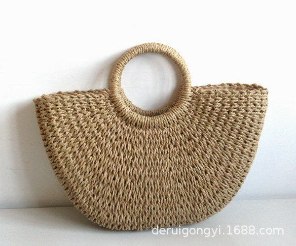 Jewelry WholesaleWholesale Simple Solid Color Woven Bag Retro Style Casual Beach Bag JDC-BB-DeR008 Beach Bag DeR %variant_option1% %variant_option2% %variant_option3%  Factory Price JoyasDeChina Joyas De China