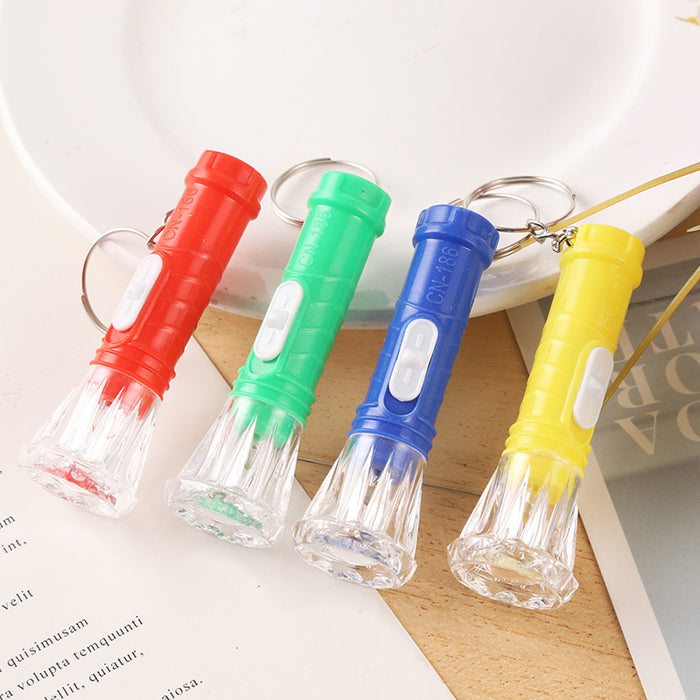 Wholesale Random Diamond LED Glowing Plastic Torch Keychain MOQ≥3 JDC-KC-ChuX001