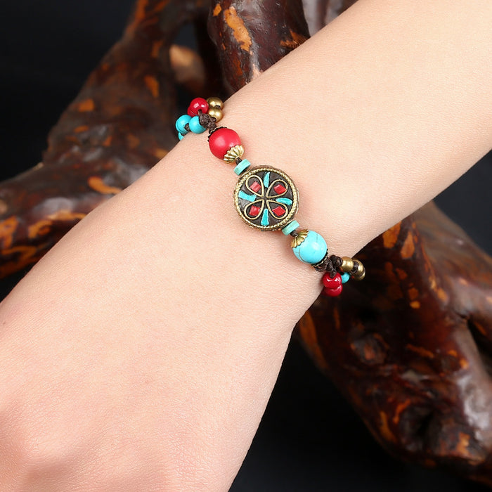 Wholesale Woven Handmade Nepalese Bead Bracelet MOQ≥3 JDC-BT-JMC001