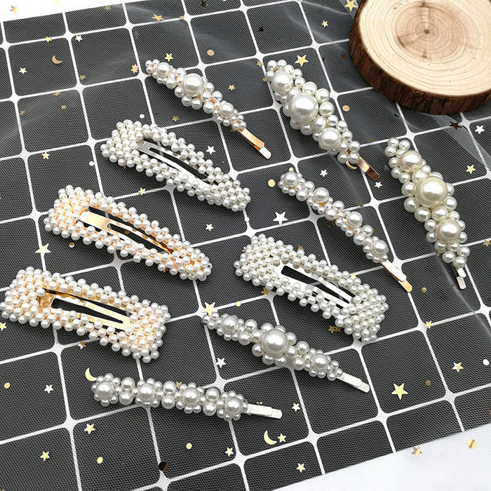 Wholesale ins pearl hair clip adult side card elegant top clip JDC-HC-ShaoK006