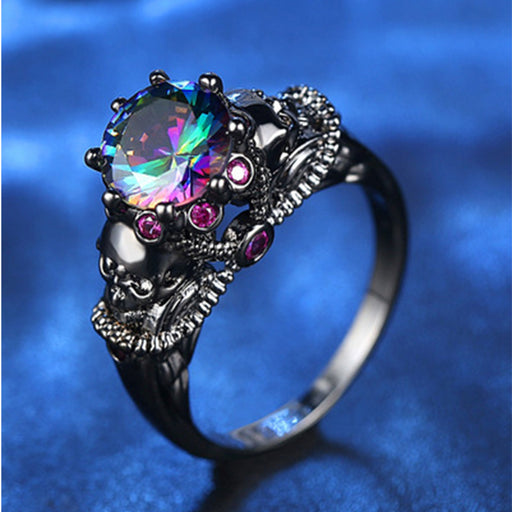 Jewelry WholesaleWholesale Skull Colored Zircon Metal Ring JDC-RS-ChenR041 Rings 晨睿 %variant_option1% %variant_option2% %variant_option3%  Factory Price JoyasDeChina Joyas De China