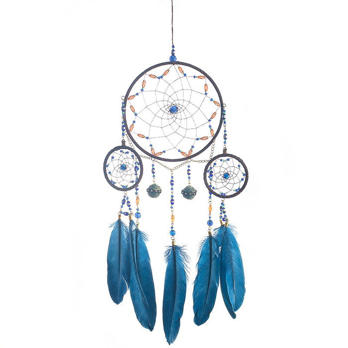 Wholesale Beaded Feather Iron Hoop Dreamcatcher JDC-DC-XR017