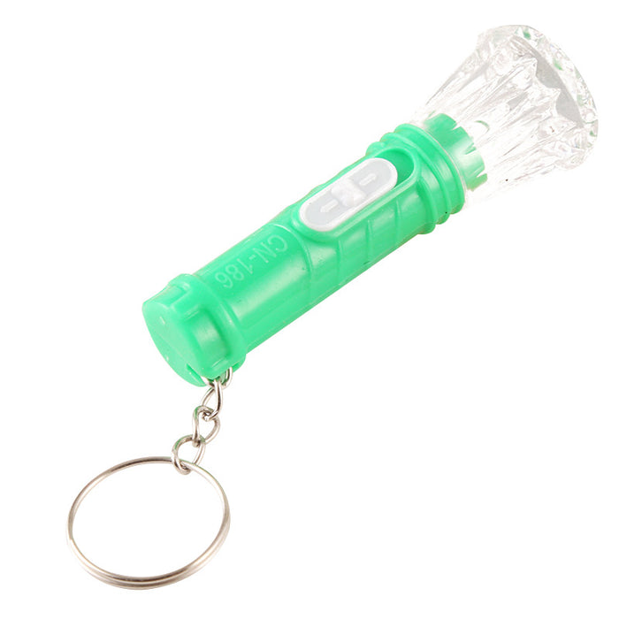 Wholesale Random Diamond LED Glowing Plastic Torch Keychain MOQ≥3 JDC-KC-ChuX001