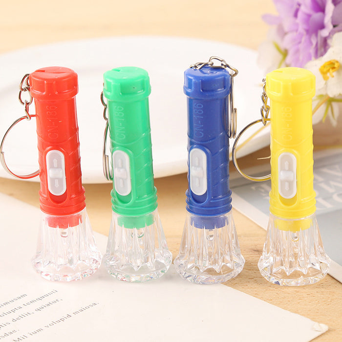 Wholesale Random Diamond LED Glowing Plastic Torch Keychain MOQ≥3 JDC-KC-ChuX001