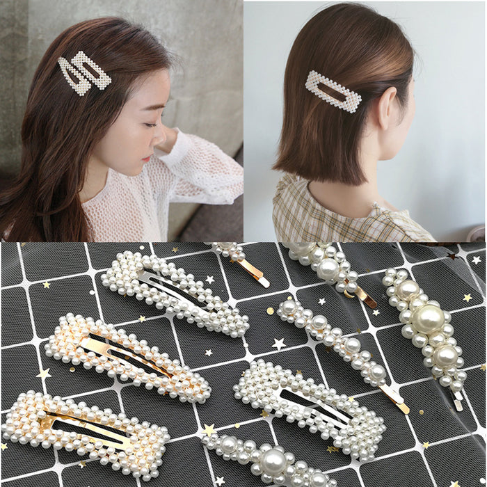 Wholesale ins pearl hair clip adult side card elegant top clip JDC-HC-ShaoK006