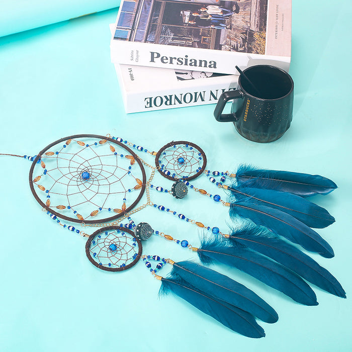 Jewelry WholesaleWholesale Beaded Feather Iron Hoop Dreamcatcher JDC-DC-XR017 Dreamcatcher 薰然 %variant_option1% %variant_option2% %variant_option3%  Factory Price JoyasDeChina Joyas De China