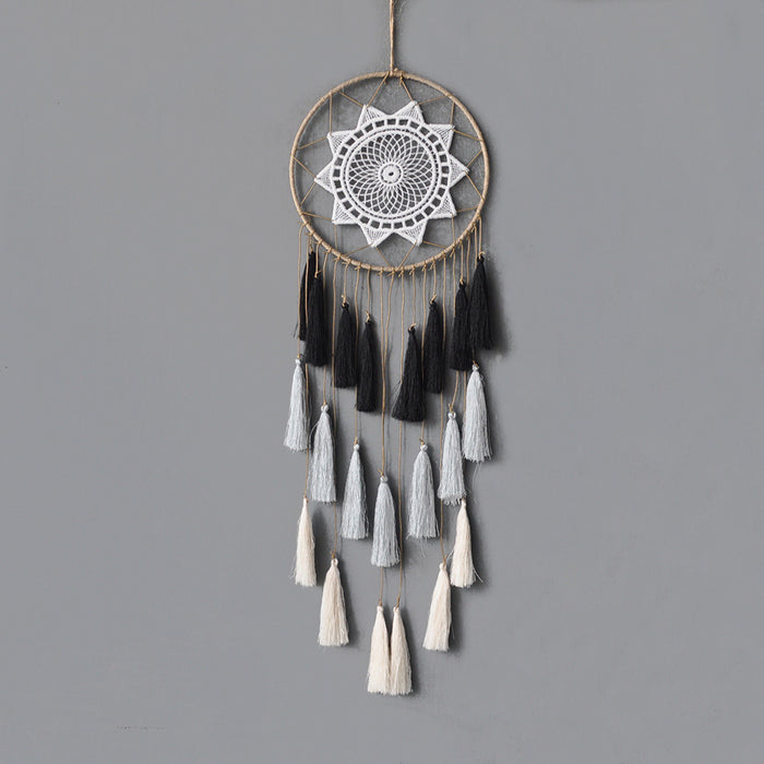 Wholesale Boho Tassel Feather Hoop Flannel Dreamcatcher MOQ≥2 JDC-DC-RXin002