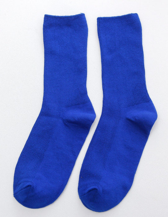 Jewelry WholesaleWholesale spring/summer cotton socks double needle long tube pile socks JDC-SK-BuZL0006 Sock 步之蓝 %variant_option1% %variant_option2% %variant_option3%  Factory Price JoyasDeChina Joyas De China