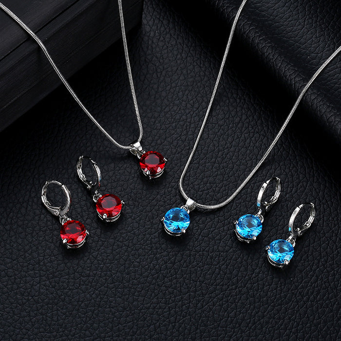 Jewelry WholesaleWholesale Alloy Zircon Necklace Earrings Set JDC-NE-D039 Necklaces 晴雯 %variant_option1% %variant_option2% %variant_option3%  Factory Price JoyasDeChina Joyas De China