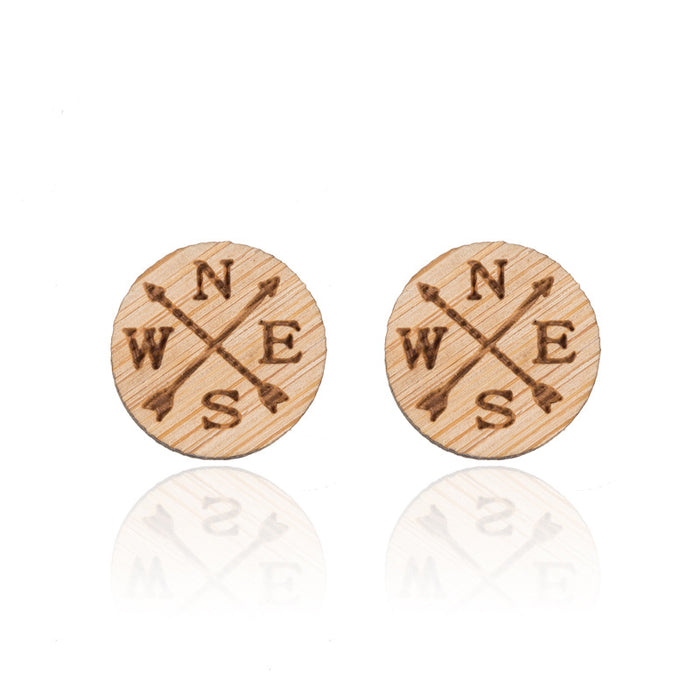 Wholesale Map Wooden Earrings JDC-ES-SS014