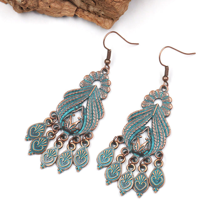 Wholesale Earrings Alloy Drop Shape Engraved Pattern JDC-ES-Yuhong011