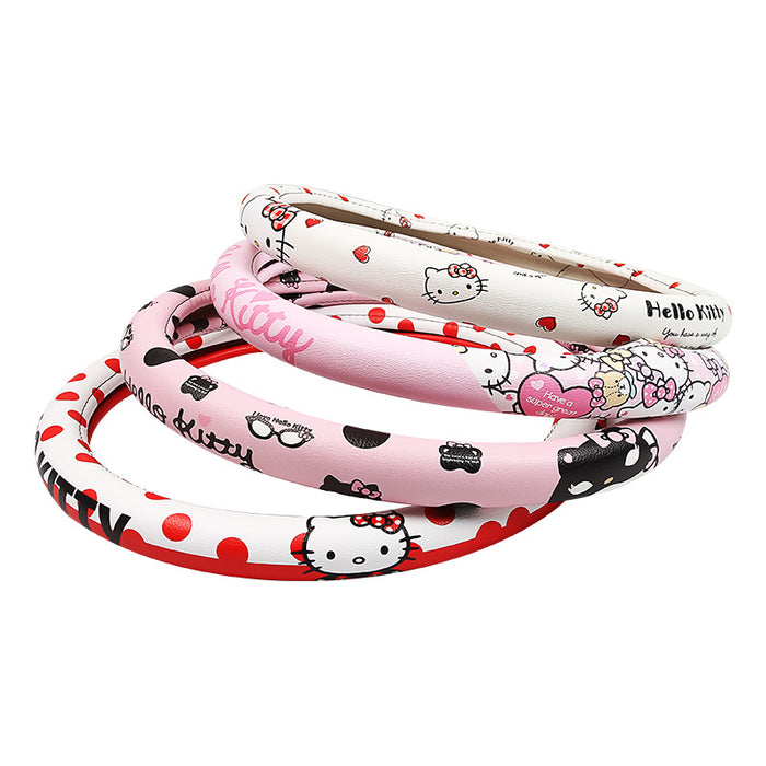 Wholesale Car Accessories Leather Cute Cartoon Anti-Slip Car Steering Wheel Cover (S) JDC-CA-MCZai001