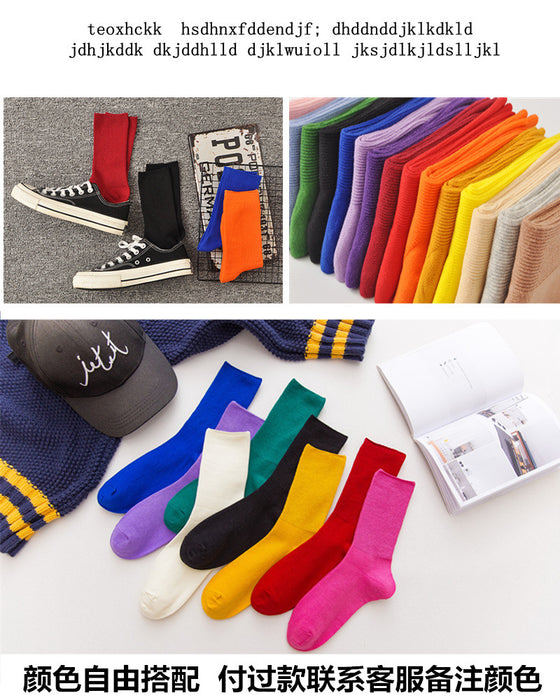 Jewelry WholesaleWholesale spring/summer cotton socks double needle long tube pile socks JDC-SK-BuZL0006 Sock 步之蓝 %variant_option1% %variant_option2% %variant_option3%  Factory Price JoyasDeChina Joyas De China