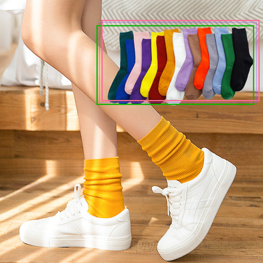 Jewelry WholesaleWholesale spring/summer cotton socks double needle long tube pile socks JDC-SK-BuZL0006 Sock 步之蓝 %variant_option1% %variant_option2% %variant_option3%  Factory Price JoyasDeChina Joyas De China