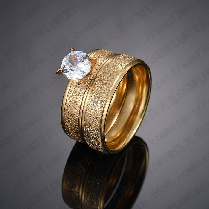 Wholesale Zircon Stainless Steel Couple Wedding Rings JDC-RS-RXSFL015