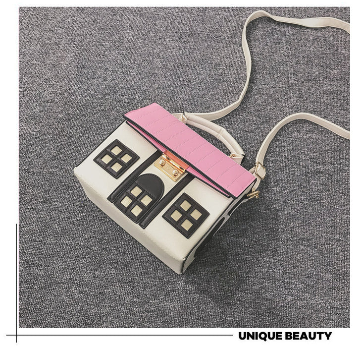 Wholesale PU Contrast Color Creative Funny Small House Shoulder Bag JDC-SD-Hanc013