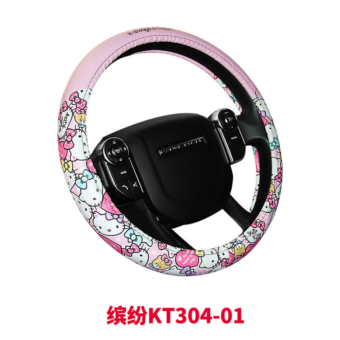 Wholesale Car Accessories Leather Cute Cartoon Anti-Slip Car Steering Wheel Cover (S) JDC-CA-MCZai001