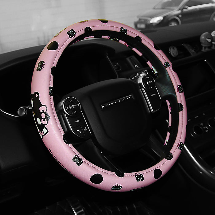 Wholesale Car Accessories Leather Cute Cartoon Anti-Slip Car Steering Wheel Cover (S) JDC-CA-MCZai001