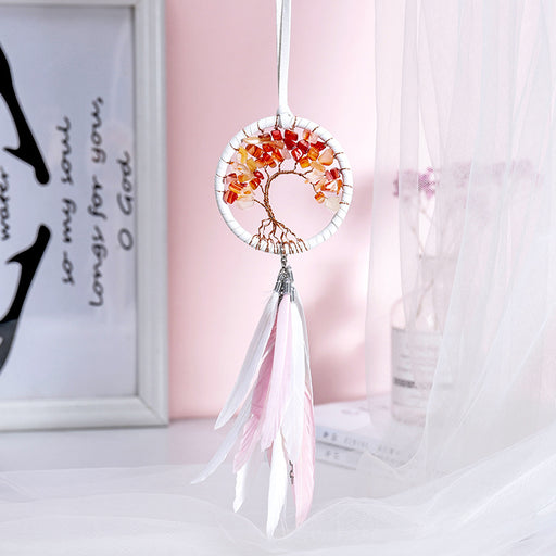 Jewelry WholesaleWholesale Tree of Life Leather Rope Gravel Feather Car Hanging Dreamcatcher MOQ≥2 JDC-DC-MGu022 Dreamcatcher 梦罟 %variant_option1% %variant_option2% %variant_option3%  Factory Price JoyasDeChina Joyas De China