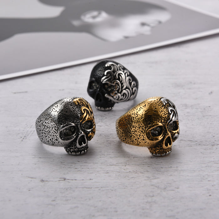 Wholesale Men's Rings Titanium Skull JDC-RS-YiS010