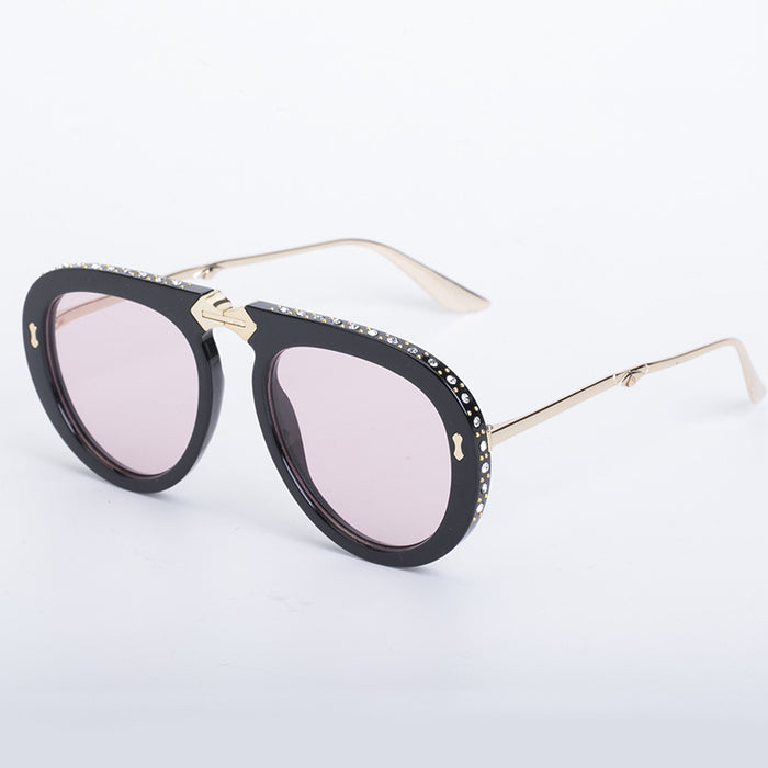 Wholesale Blackout Diamond Folding Sunglasses JDC-SG-PTJS004