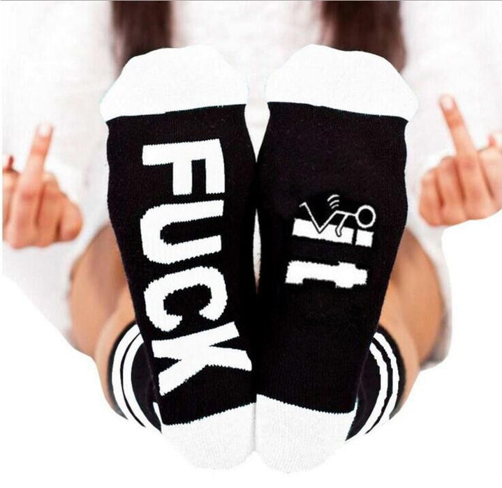 Wholesale Socks Cotton Creative Letters Medium Tube Socks MOQ≥3 JDC-SK-XQ018