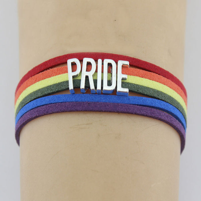 Jewelry WholesaleWholesale LGBT handmade woven PRIDE love bracelet woven bracelet JDC-BT-HanM001 Bracelet 瀚铭 %variant_option1% %variant_option2% %variant_option3%  Factory Price JoyasDeChina Joyas De China