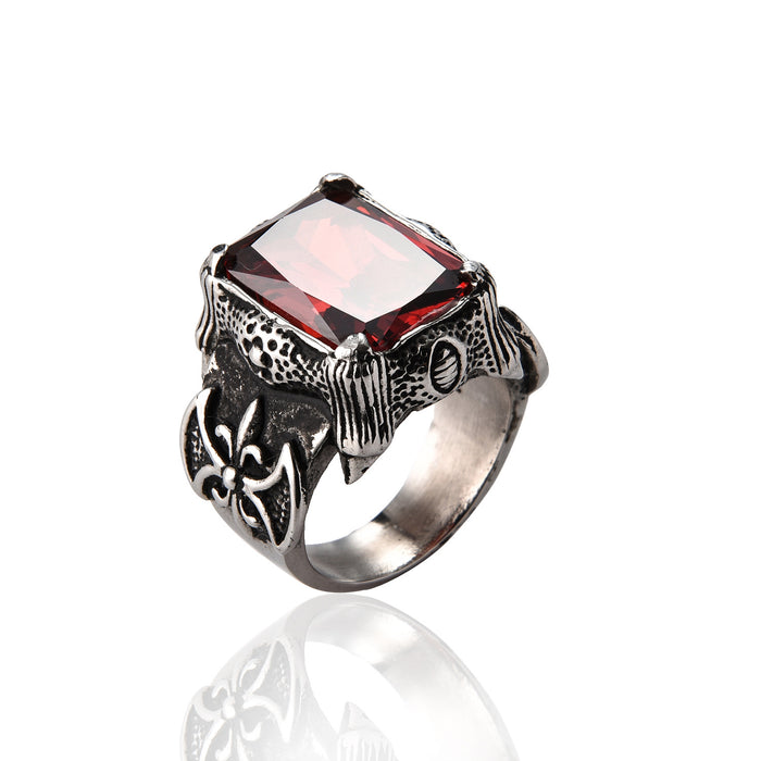 Wholesale Men's Rings Titanium Ruby JDC-RS-YiS011