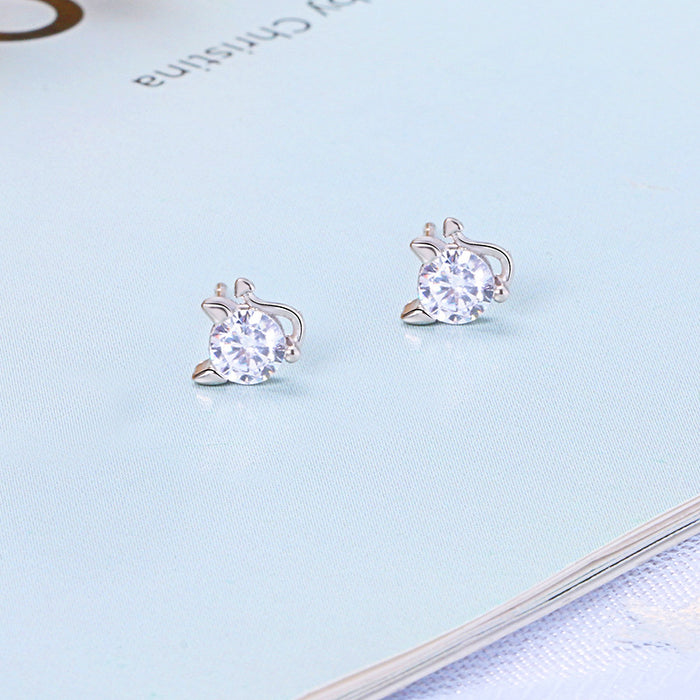 Wholesale Earrings Copper Little Devil Stud Earrings Set with Zircon JDC-ES-gumn008