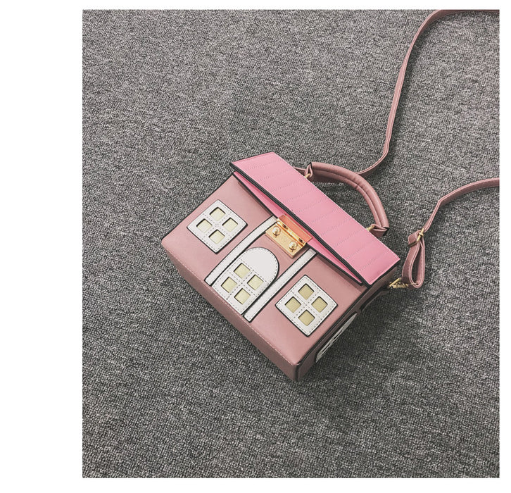 Wholesale PU Contrast Color Creative Funny Small House Shoulder Bag JDC-SD-Hanc013