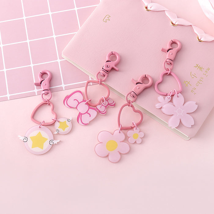 Wholesale cute love keychain cartoon bow key ring JDC-KC-HHui003