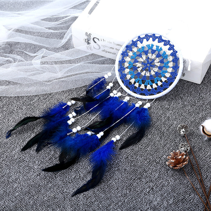 Wholesale Plastic Circle Feather Weave Dreamcatcher MOQ≥2 JDC-DC-YXuan002