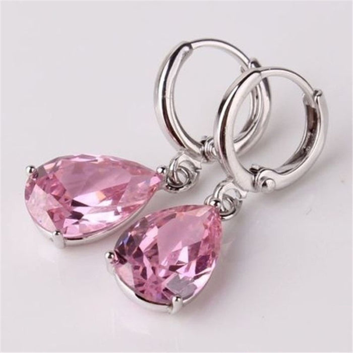 Wholesale Pink Zircon Metal Earrings JDC-ES-RongQ001