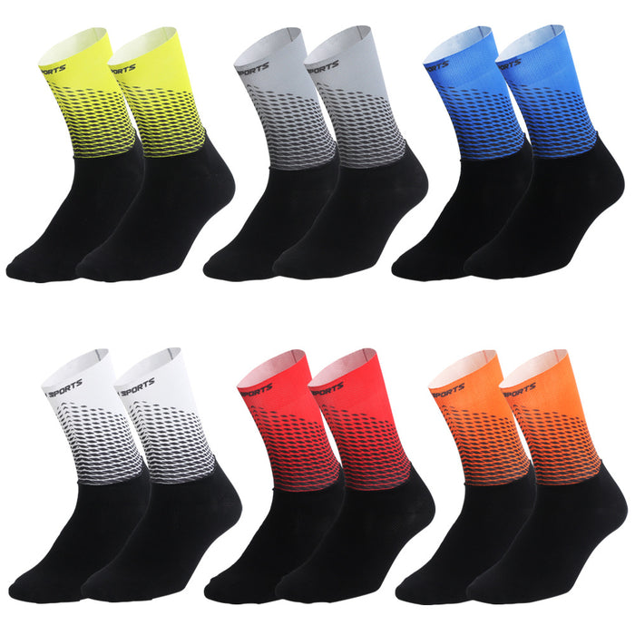 Wholesale Sock Nylon Functional Fabric Cycling Socks Cycling Moisture Wicking Mid Tube JDC-SK-QiT004