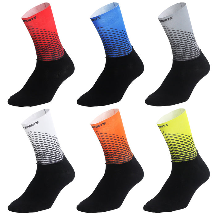 Wholesale Sock Nylon Functional Fabric Cycling Socks Cycling Moisture Wicking Mid Tube JDC-SK-QiT004