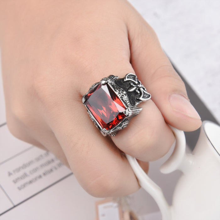 Wholesale Men's Rings Titanium Ruby JDC-RS-YiS011