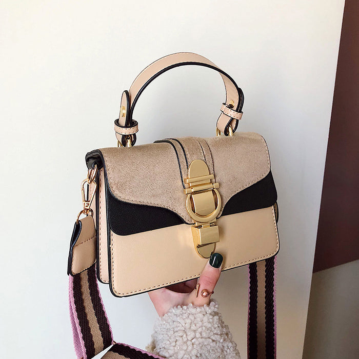 Wholesale shoulder bag PU contrast color small square bag JDC-SD-Fujn002