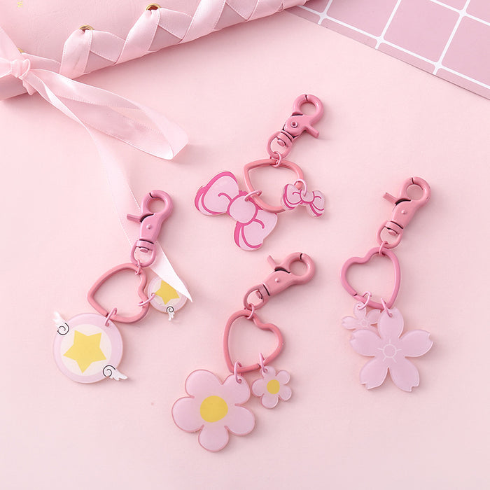 Wholesale cute love keychain cartoon bow key ring JDC-KC-HHui003