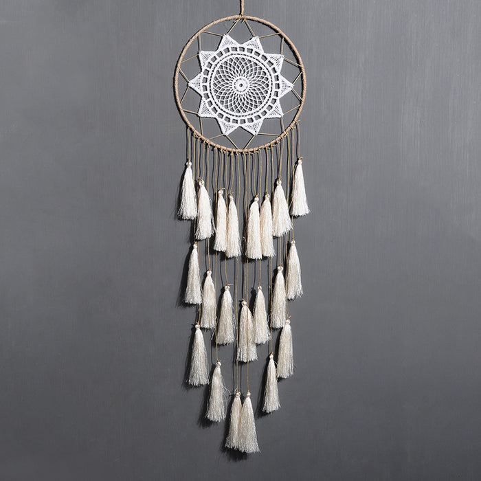 Wholesale Boho Tassel Feather Hoop Flannel Dreamcatcher MOQ≥2 JDC-DC-RXin002